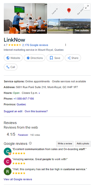 Local SEO Search Results