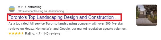 Title tags in search